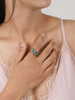 Joker and Witch - Joker & Witch Mabel Butterfly Big Sky Blue Stone Ring