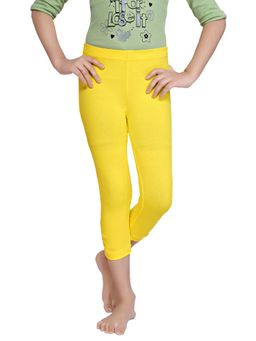 TINY GIRL - Yellow Solid/Plain Cotton Legging