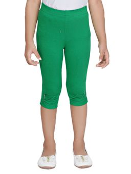 TINY GIRL - Green Solid/Plain Cotton Legging