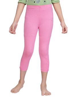 TINY GIRL - Pink Solid/Plain Cotton Legging