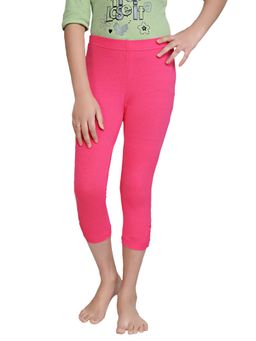 TINY GIRL - Pink Solid/Plain Cotton Legging