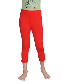 TINY GIRL - Red Solid/Plain Cotton Legging