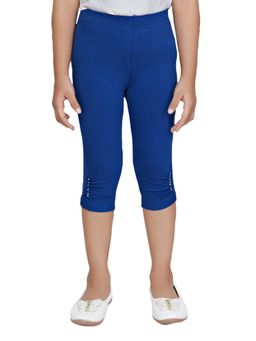 TINY GIRL - Blue Solid/Plain Cotton Legging