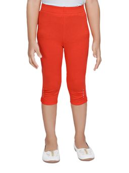 TINY GIRL - Red Solid/Plain Cotton Legging