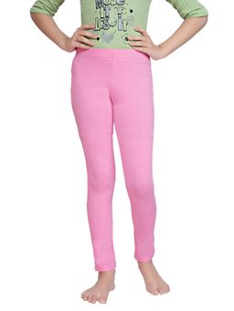 TINY GIRL - Pink Solid/Plain Cotton Legging