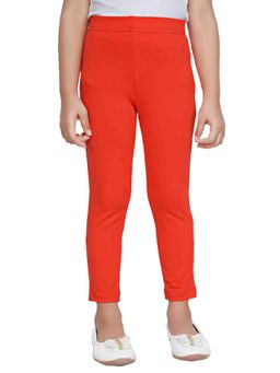 TINY GIRL - Red Solid/Plain Cotton Legging