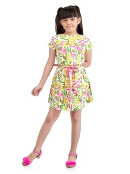 TINY GIRL - Multi-Color Printed Polyester Dress