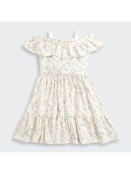 TINY GIRL - Off White Floral Polyester Dress
