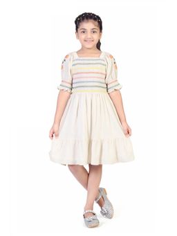 TINY GIRL - Cream Floral Cotton Dress