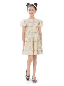 TINY GIRL - Beige Embroidered Cotton Dress