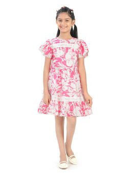 TINY GIRL - Pink Floral Cotton Dress
