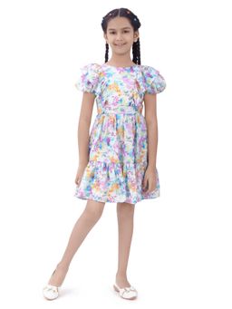 TINY GIRL - White Floral Polyester Dress