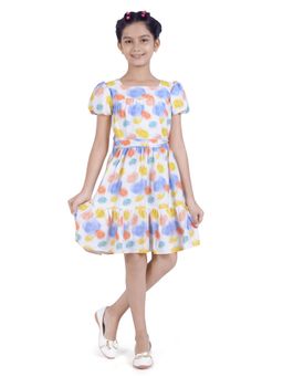 TINY GIRL - Off White Printed Polyester Dress