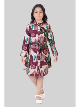 TINY GIRL - Wine Printed Polyester Dress
