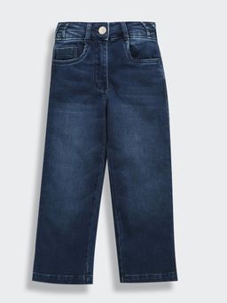 TINY GIRL - Blue Solid/Plain Denim Jeans
