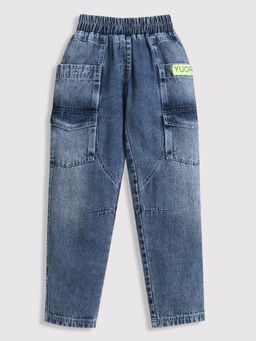 TINY GIRL - Blue Solid/Plain Denim Jeans