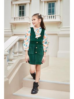 TINY GIRL - Green Printed Polyester Shirt With Dress