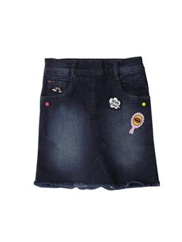 TINY GIRL - Blue Solid/Plain Denim Skirt