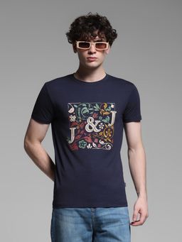 Jack & Jones - Navy Blue Slim Fit T-Shirt