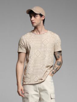 Jack & Jones - Beige Regular Fit T-Shirt