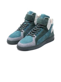 Rare Rabbit - Mens Bacu Green Lace-Up Suede Leather Sneakers