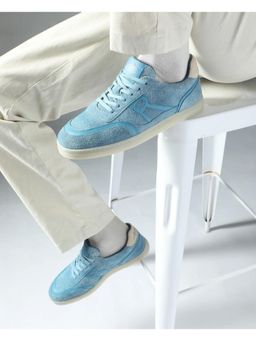 Rare Rabbit - Men Orla Blue Lace-Up Closure Suede Sneaker