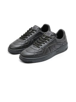 Rare Rabbit - Mens Rango Olive Leather Lace-Up Closure Sneaker