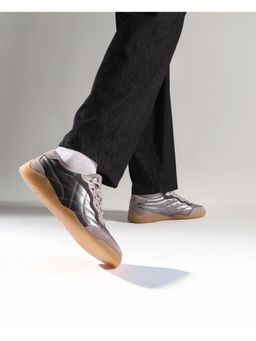 Rare Rabbit - Mens Temo Silver Parachute Lace-Up Closure Sneaker