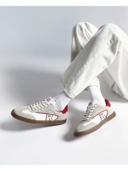 Rare Rabbit - Mens Zoop Maroon Leather Lace-Up Closure Sneaker