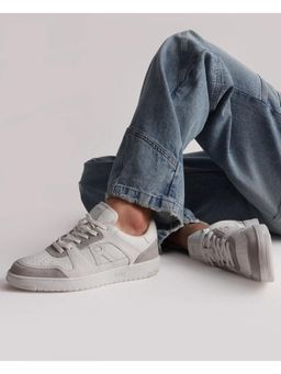 Rare Rabbit - Men Zouk White Leather Lace-Up Closure Sneakers