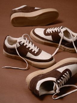 Jack & Jones - Men Brown Colourblocked Suede Sneakers