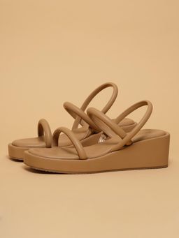 ERIDANI - Amelya Beige Backstrap Wedges Heels