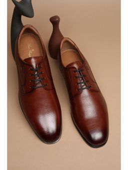 Louis Philippe - Men Brown Leather Lace Up Derbies