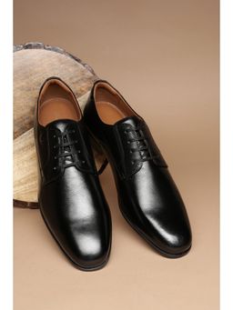 Louis Philippe - Men Black Leather Lace Up Derbies