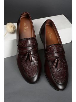 Louis Philippe - Men Maroon Slip Ons Moccasins