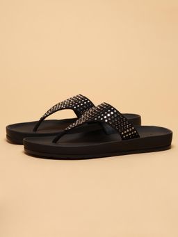 ERIDANI - Naarah Black Thong Sandals