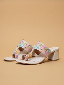 ERIDANI - Rida White Festive Sandal Heels