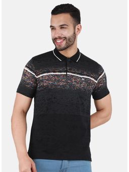 Monte Carlo - Men Textured Polo T-shirt - Black