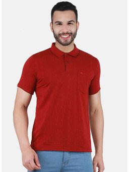 Monte Carlo - Men Printed Polo T-shirt - Red