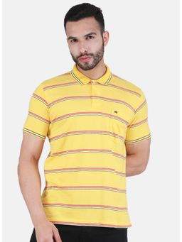 Monte Carlo - Men Stripes Polo T-shirt - Yellow
