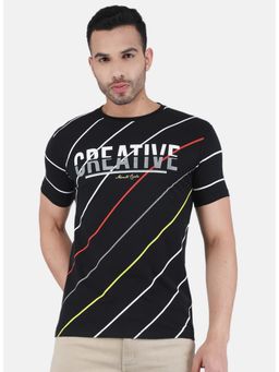 Monte Carlo - Men Printed Round Neck T-shirt - Black