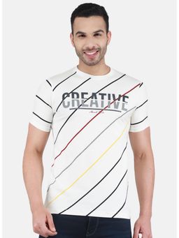 Monte Carlo - Men Printed Round Neck T-shirt - White