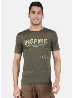 Monte Carlo - Men Typography Round Neck T-shirt - Olive