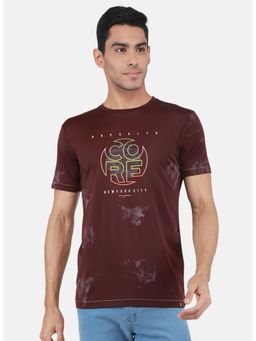 Monte Carlo - Men Printed Round Neck T-shirt - Maroon