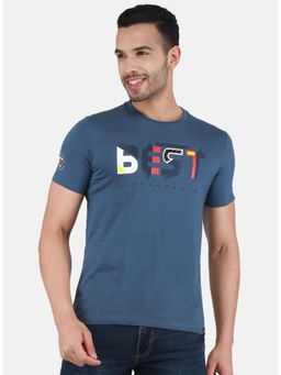 Monte Carlo - Men Typography Round Neck T-shirt - Navy Blue
