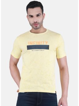 Monte Carlo - Men Typography Round Neck T-shirt - Yellow