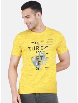 Monte Carlo - Men Typography Round Neck T-shirt - Yellow
