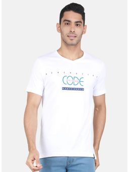 Monte Carlo - Men Typography V Neck T-shirt - White