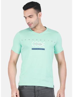 Monte Carlo - Men Typography V Neck T-shirt - Green