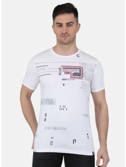 Monte Carlo - Men Printed Round Neck T-shirt - White